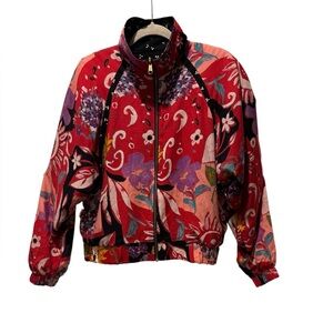 Vintage 90s Marcia Reversible Floral Bomber Jacket M – Talon Zipper Artsy Boho